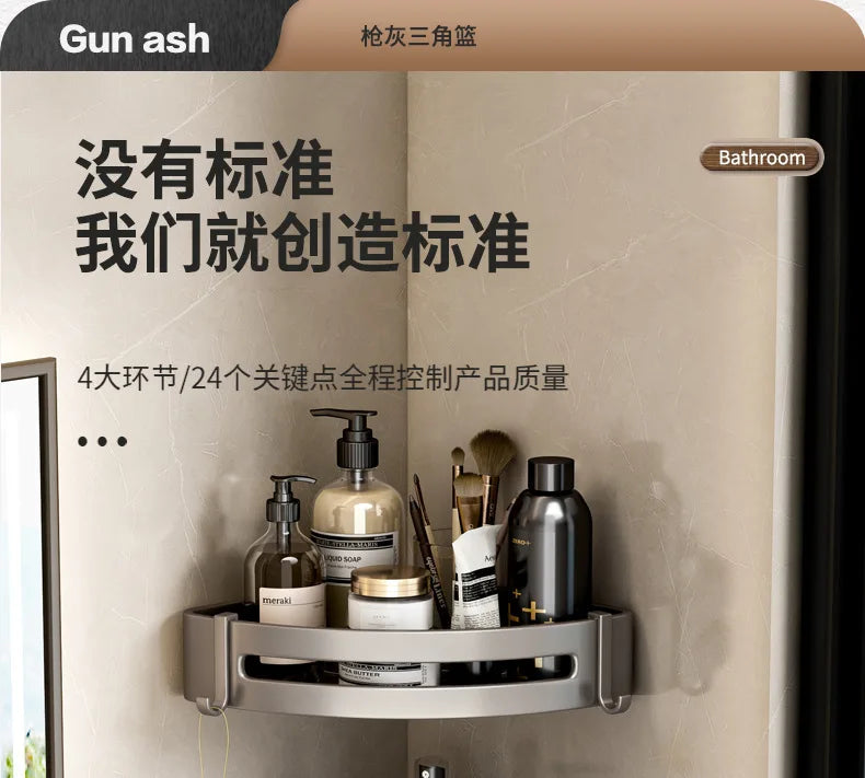 Triangular Wall-Mounted Shelf for Bathroom Or Toilet Area Rectangle Additional Balcony Storage Space for Small Bathrooms