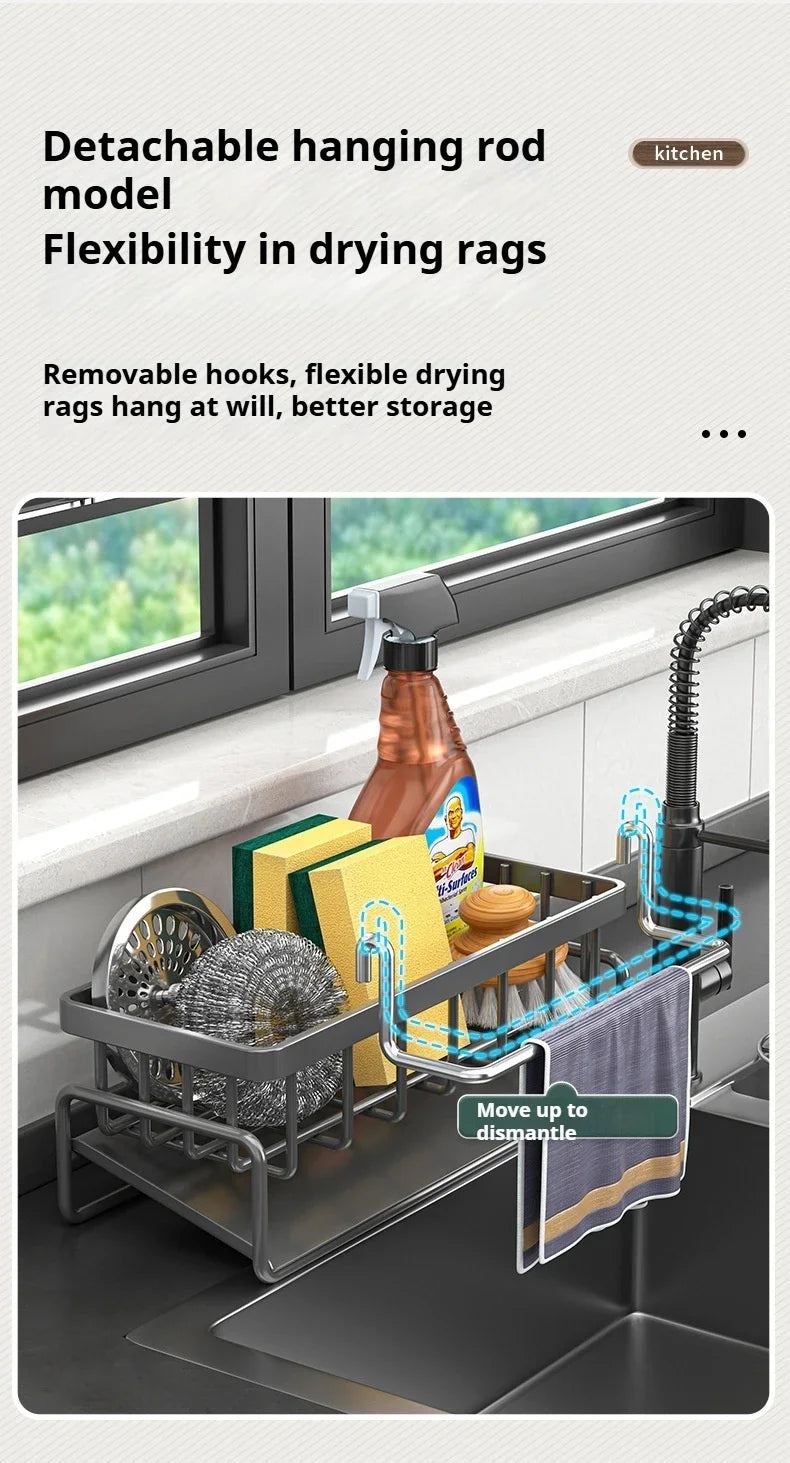 Carbon steel Kitchen Shelf Rag Storage Drainage Shelf Storage Rack Home Spice Sink Drainage dish drying rack Kitchen Accessories