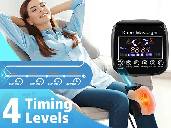 Heated Vibration Knee Massager for Joint Electric Knee Brace Red Light Knee Care Home Office Airbag Relaxing Treatment Knee Pad
