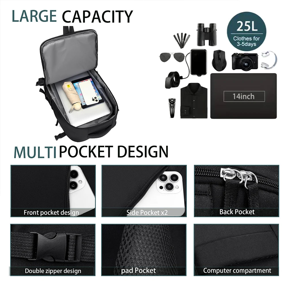 Travel Backpack Airline Approved Low-Cost Airline Solid Color Leisure Large Capacity Commuter Computer Bag Backpack