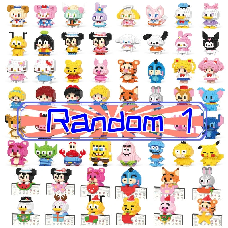 Disney 108 style Stitch LinaBell StellaLou Building Blocks Princess Cartoon Figrues Bricks Children's Assembly Toys Model Gift