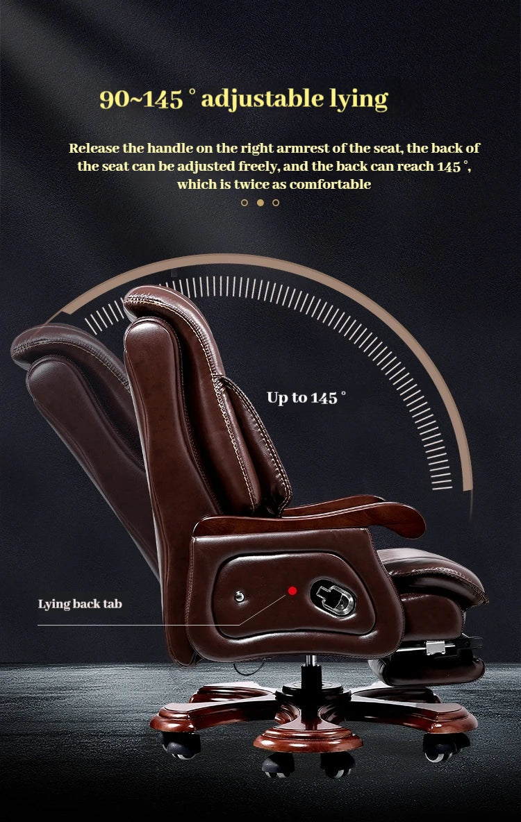 Leather Wheel Office Chair Support Design Relax Modern Massage Chair Chaise Mobile Comfy Luxury Silla Oficina Office Furniture