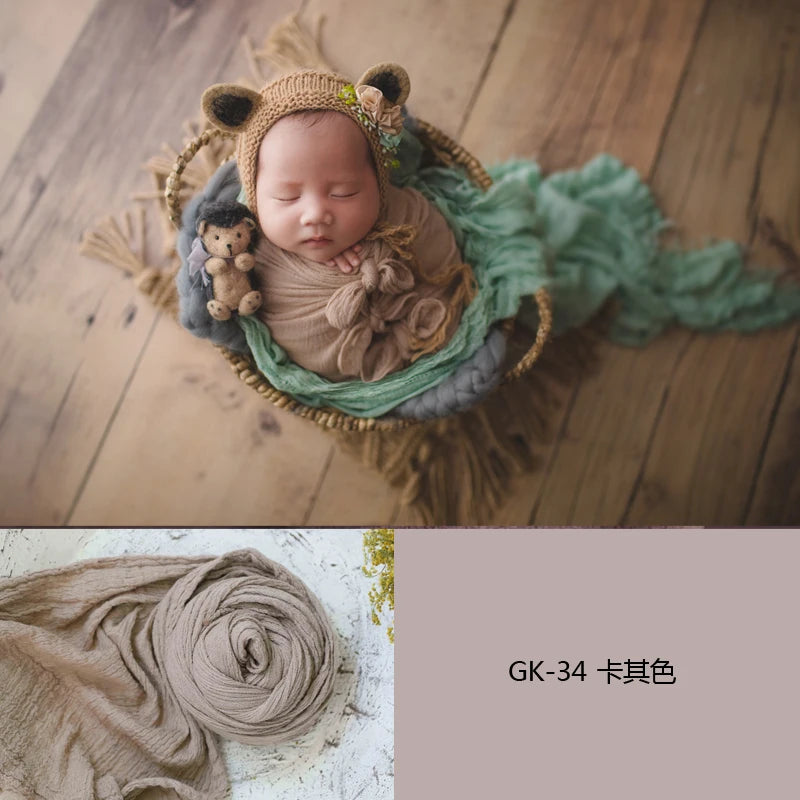 Newborn Photography Props Soft High Stretchable Cotton Seersucker Wrap Baby Posing Aid Photoshoot Props Babies Photo Accessories