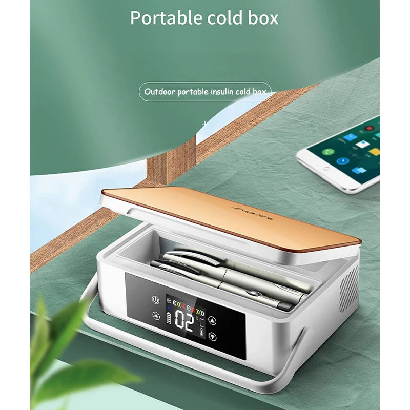 Portable Insulin Refrigerated Box Small Mini Refrigerator Car Mounted Household Travel Rechargeable Medicine Refrigerated Box