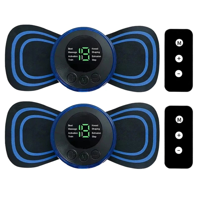 Portable Mini Massage Pad Muscle Pain Relief Micro Current Relieve Fatigue Rechargeable 8 Modes 19 Levels Slim Gel Massage Pad