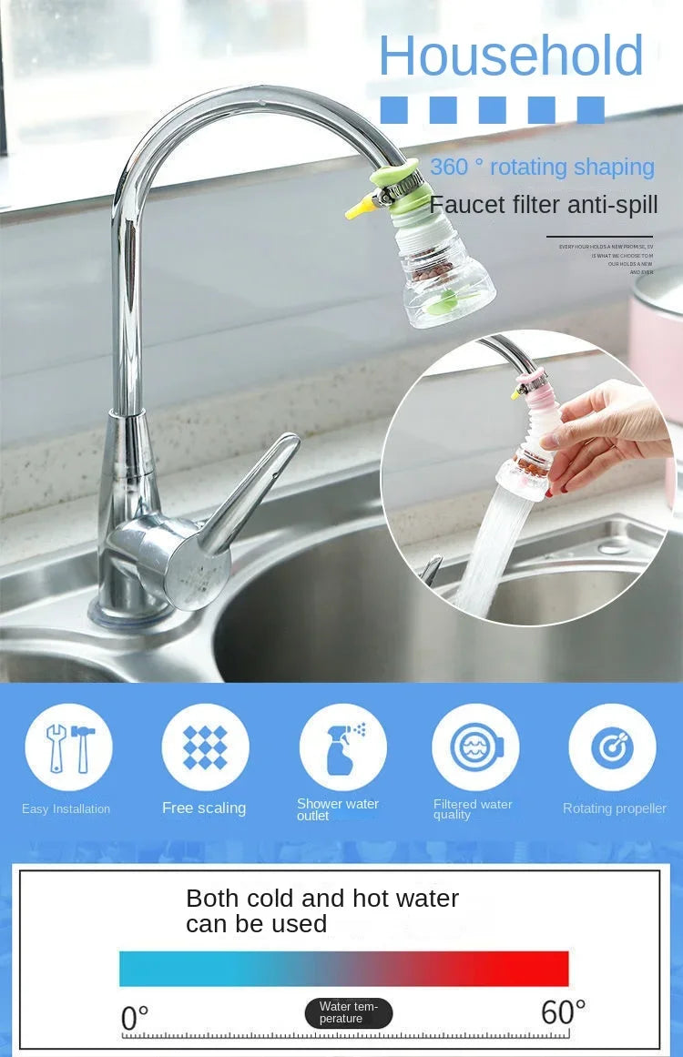 Universal 360 Degree Kitchen Faucet Bubbler Adjustable Water Saving Filter Diffuser Shower Kitchen Sink Faucet Nozzle Connector