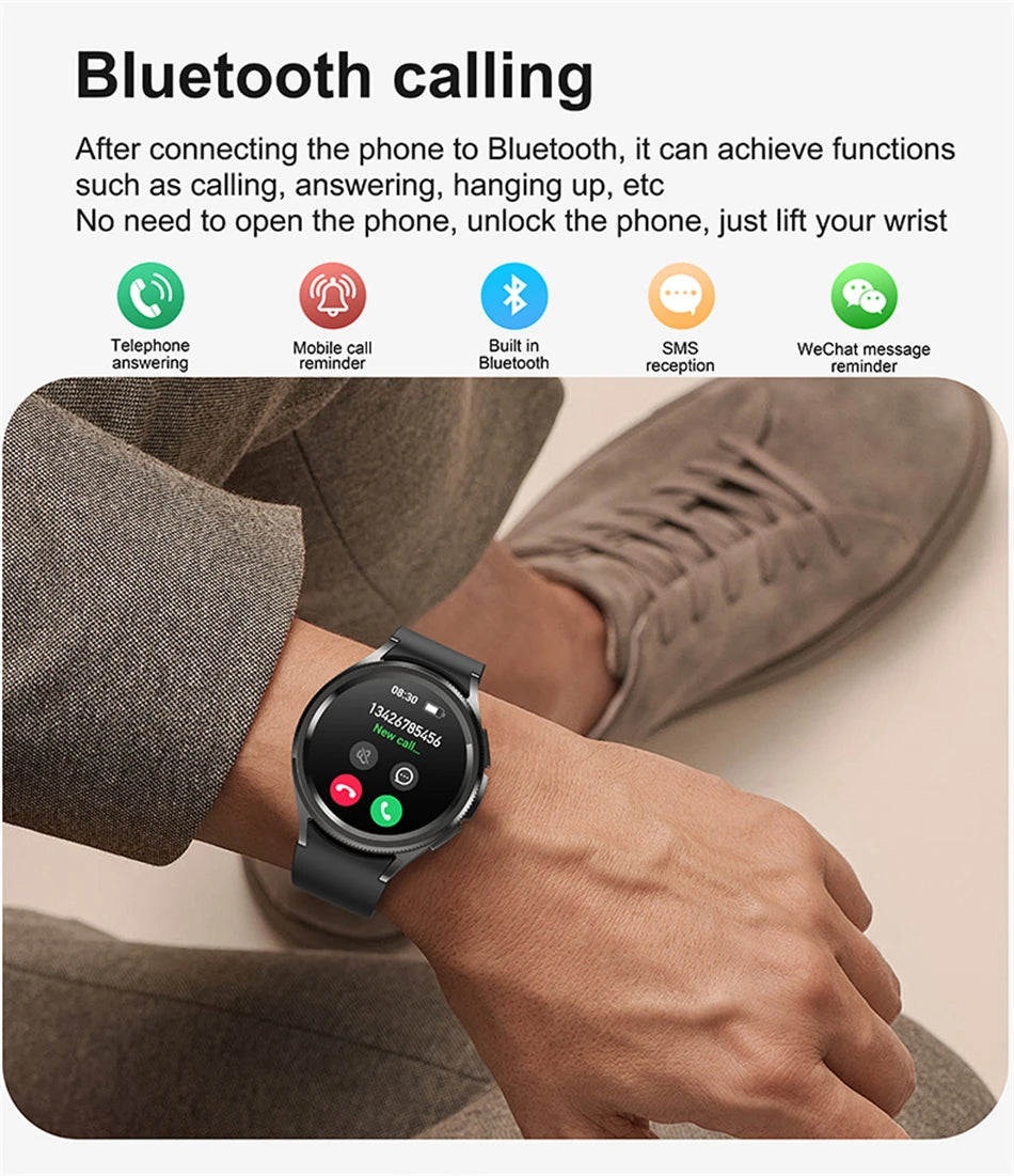 New Bluetooth Call Fashion Smart Watch 6 Classic Men's Outdoor Sports Fitness Full Screen Touch Health Monitoring Smartwatches