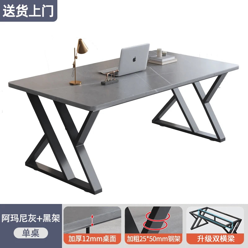 Modern rock board computer desk minimalist design elegant interior gaming desk Mid century luxury mesa para computador furniture