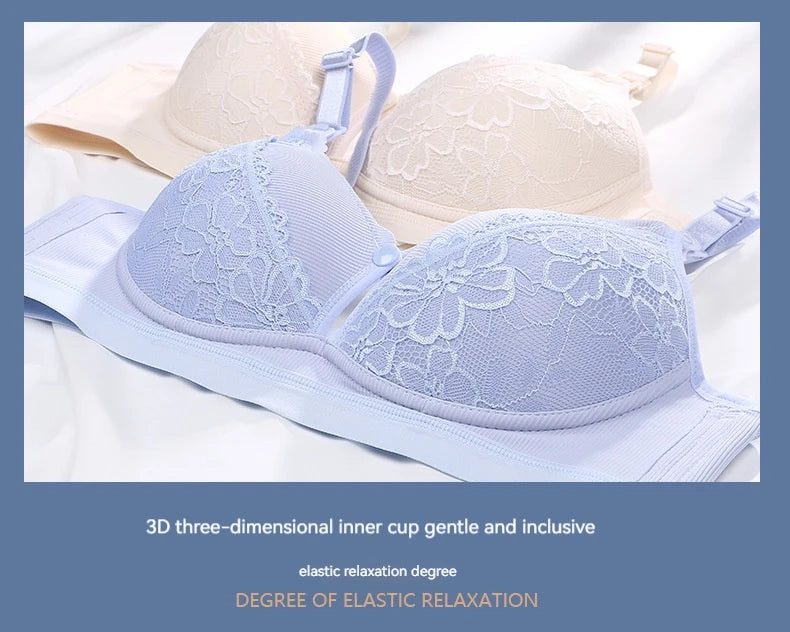 New Cotton Soft Comfortable Pregnant Women's Breastfeeding Bra Gathering Anti sagging and Steel Ring Free Women's Underwear