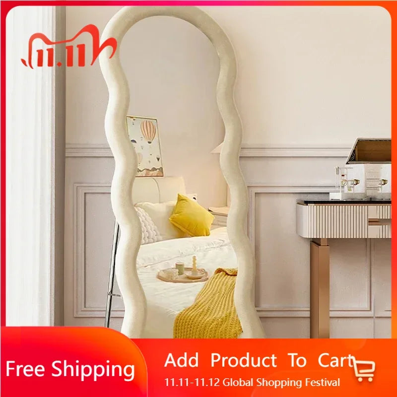 Art Modern Mirror Shower Traffic Art White Floor Korean Style Mirror Full Body Mirror Items Magnifying Espelhos Home Decorations