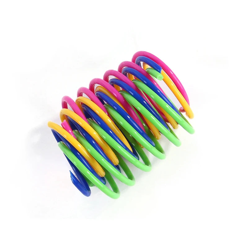 Kitten Cat Toys Wide Durable Heavy Gauge Cat Spring Toy Colorful Springs Cat Pet Toy Coil Spiral Springs 4/8/16/20pcs