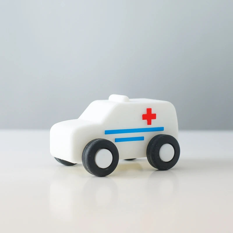 1Pcs Food Grade Baby Silicone Teether Toy Cartoon Car Nursing Teething Ring BPA Free Newborn Health Molar Chewing Accessorie Toy