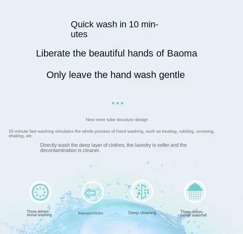 220V VCJ Single Tub  Washing Machine| Mini Laundry Washer for Baby and Child Clothes DW