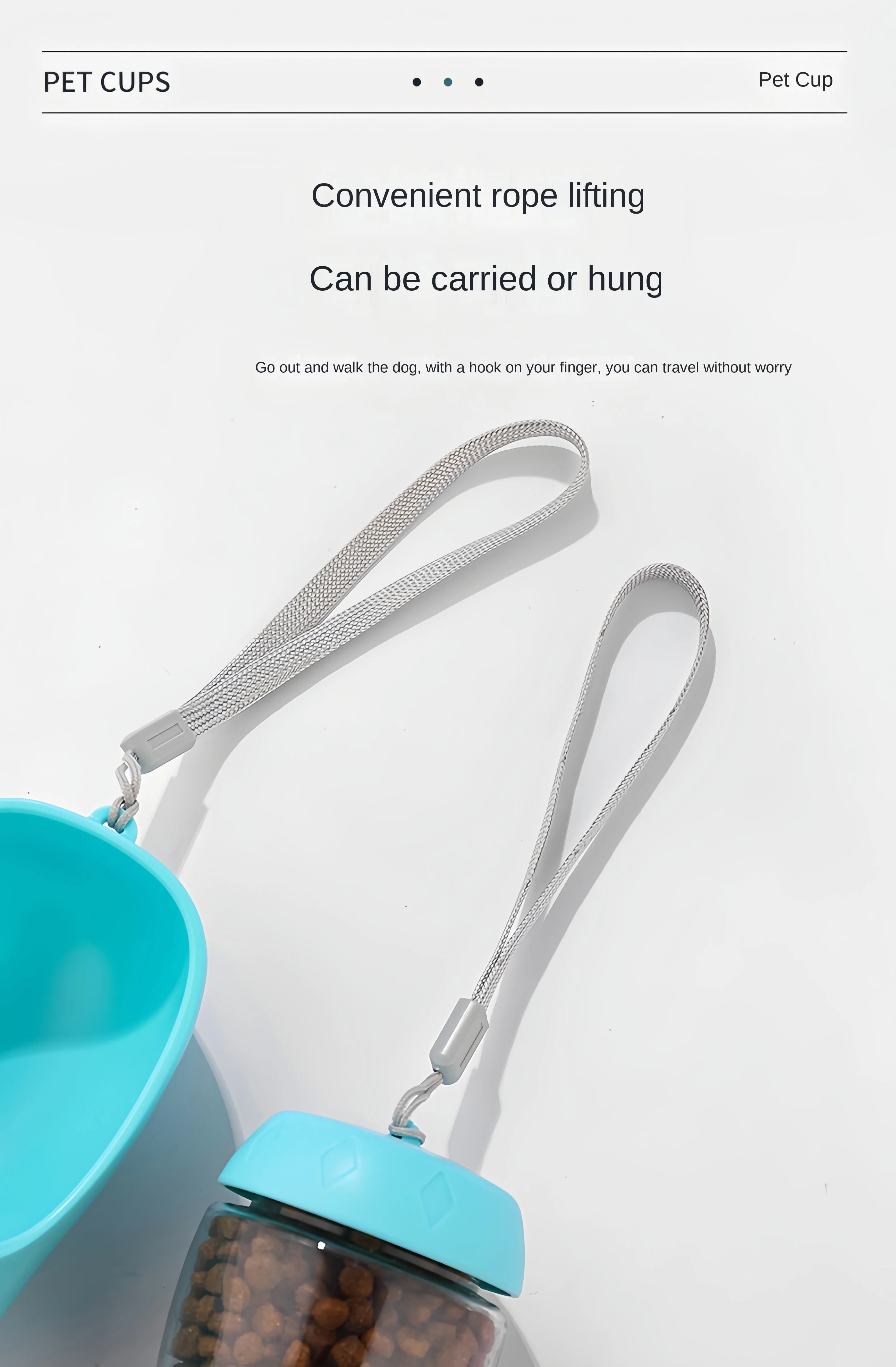 Dog Cat  Portable Feeding and Watering Supplies Portable Food Grade Material Dog Travel Pet Water Cup Bottle With Food Dispenser