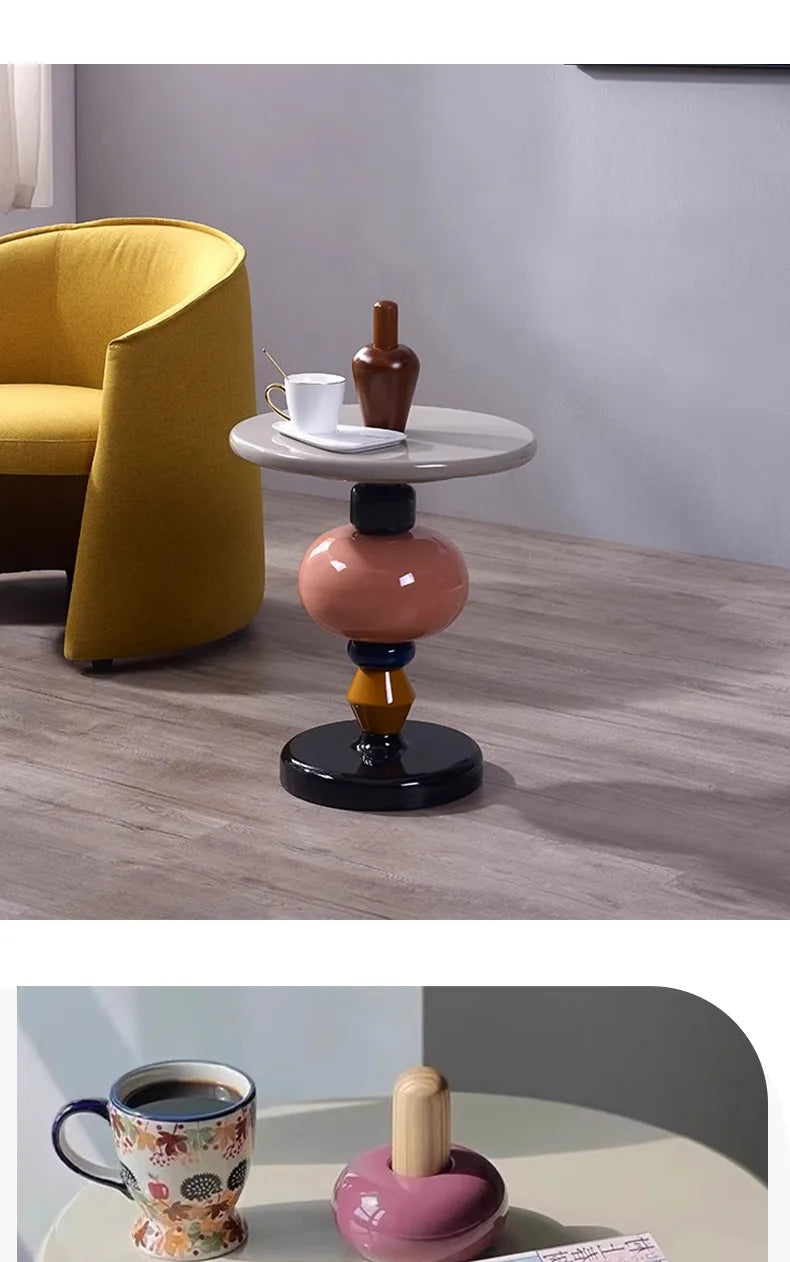 X&D Nordic Creative Solid Wood Baking Varnish Modern Simple Sofa Movable Corner Designer Net Brown Sugar Gourd Small Tea Table