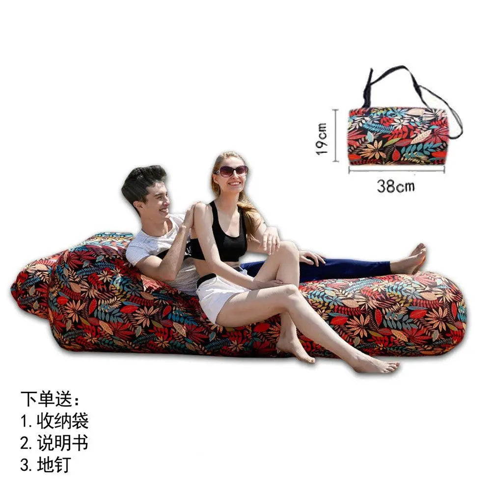 Lazy Inflatable Sofa Outdoor Portable Automatic Fast Inflatable Bed Camping Picnic Air Cushion Bed Anti-rollover