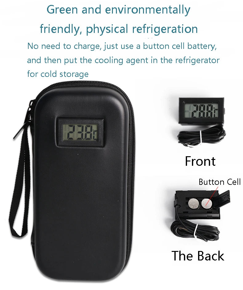 Insulin Cooler Travel Case TSA Approved Portable Medication Organizer with Thermometer and Ice Pack Insulated Diabetic Cooler