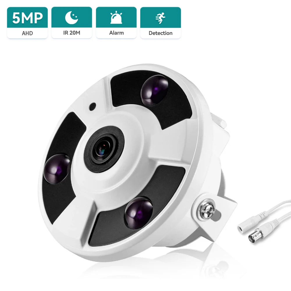 1.7MM Fish Eye Panoramic AHD Camera 5MP 1080P Optioanl High Resolution IR Nightvision IR Nightvision Home Surveillance Camera