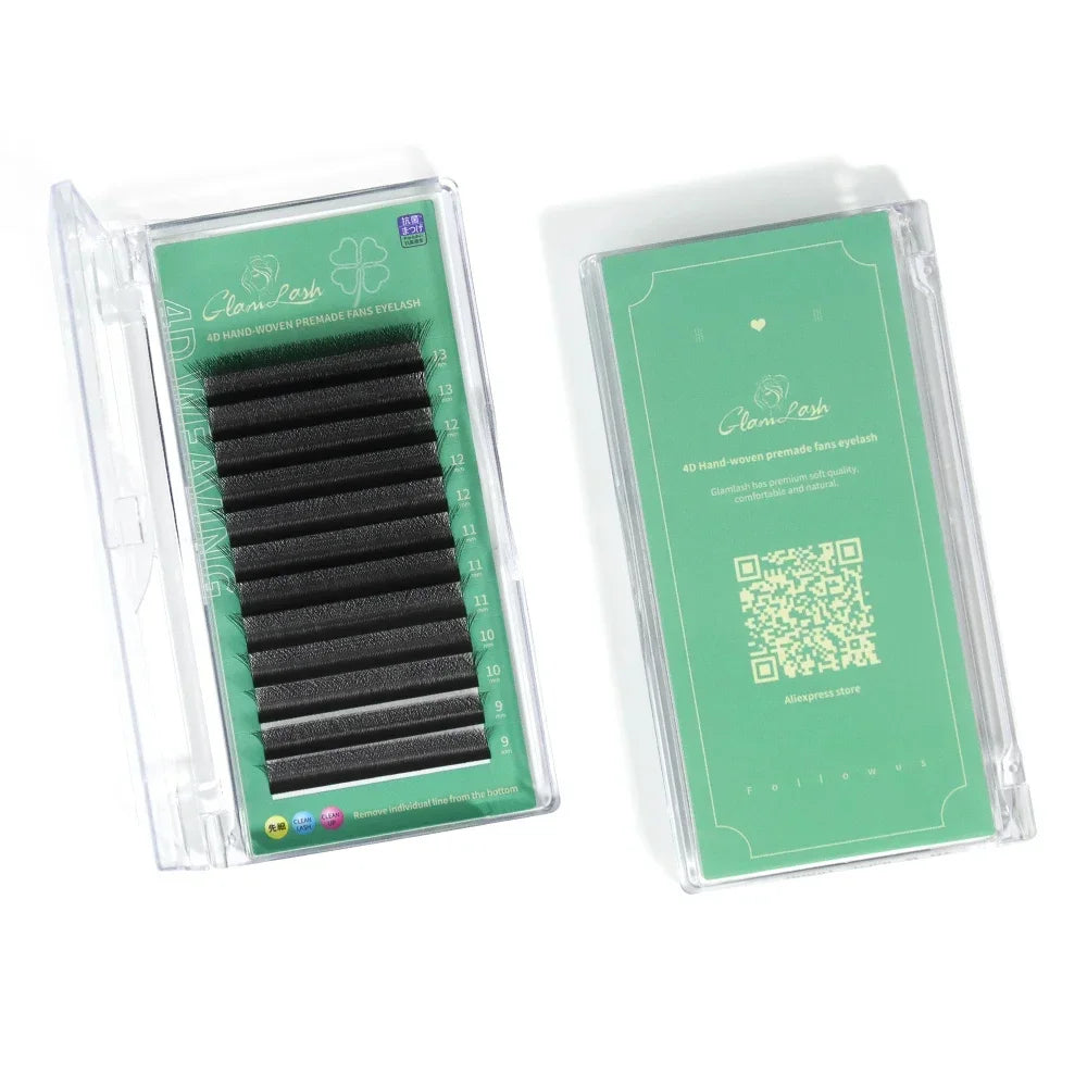 GLAMLASH 4D5D W Shaped Eyelash Extension Premade Volume Fans W Style Lashes Faux Mink Soft Easy Faning Natural Lashes