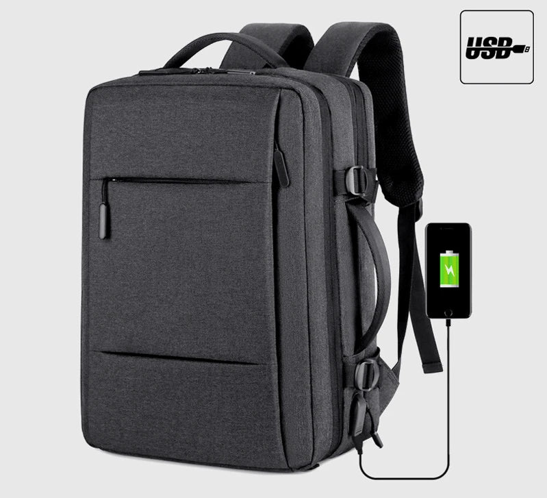 Travel Backpack Men Business Backpack School Expandable USB Bag Large Capacity Laptop Waterproof Fashion Backpack