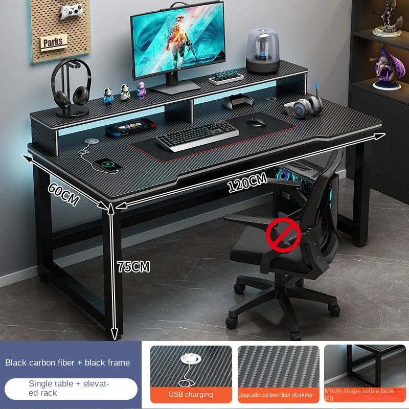 Shelf Living Room Office Desk Storage Standing Floor Metal Arbenic Computer Desks European Black Mesa De Escritorio Furniture