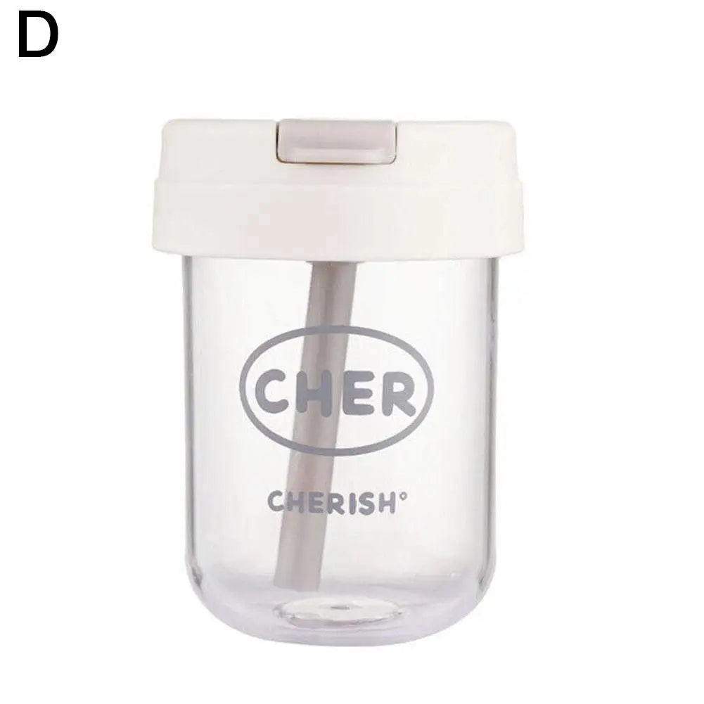 Kids Girl 300ml Mini Straw Water Bottle Anti-fall Cute Portable Outdoor Sports Water Bottle Milk Coffee Friut Tea Cup Drinkware