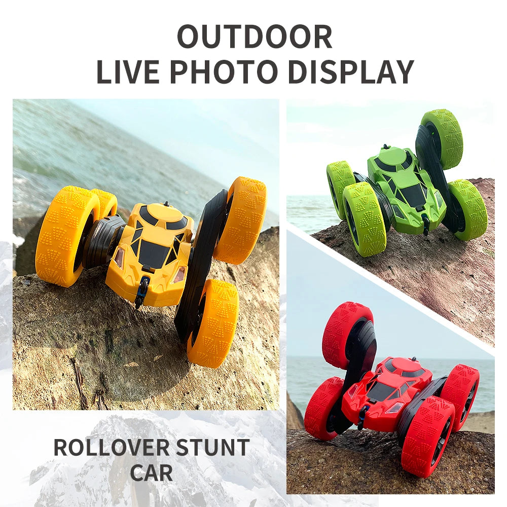 2.4G RC Stunt Car Children Double Sided Flip Remote Control Car 360 Degree Rotation Off Road Rc Drift Cars For Pink Girls Toys