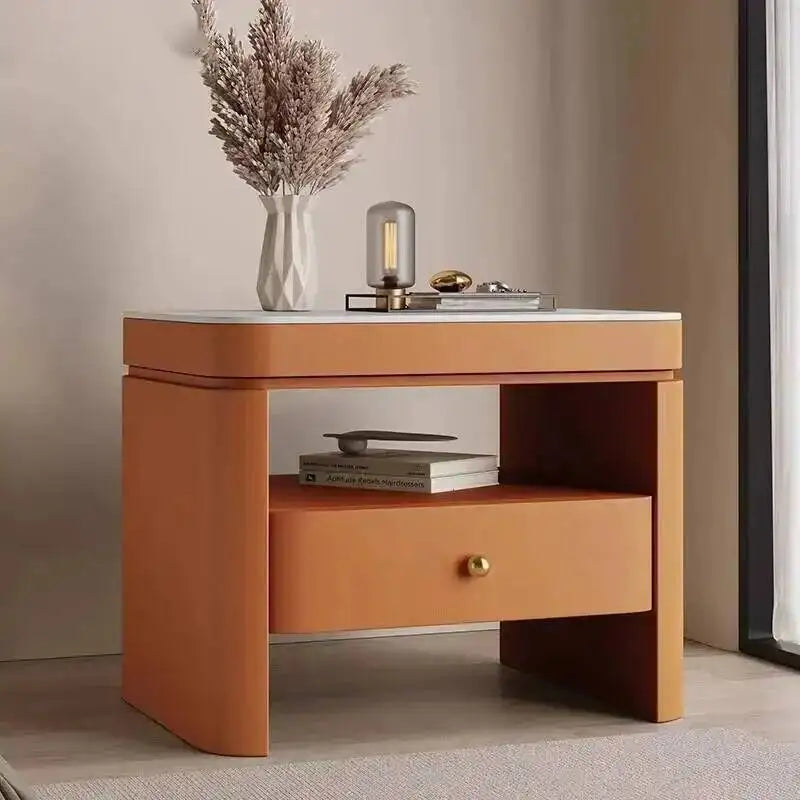 Aesthetic Luxury Bedside Table Unique Trendy Design Storage Nightstands With Drawers Mesita De Noche Bedroom Furniture