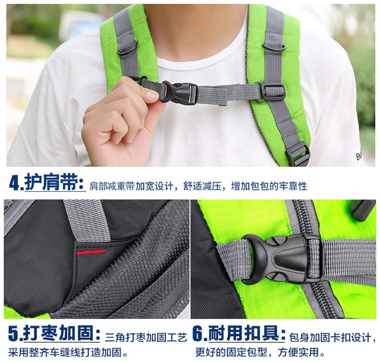 New Camping Backpack 40 Liters Large Capacity Travel Canvas Bag Outdoor Mountaineering Hiking Travel Bag