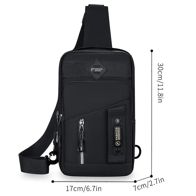 New Men Shoulder Bags Chest Bag Multifuncional Crossbody Bags Travel Sling Bag