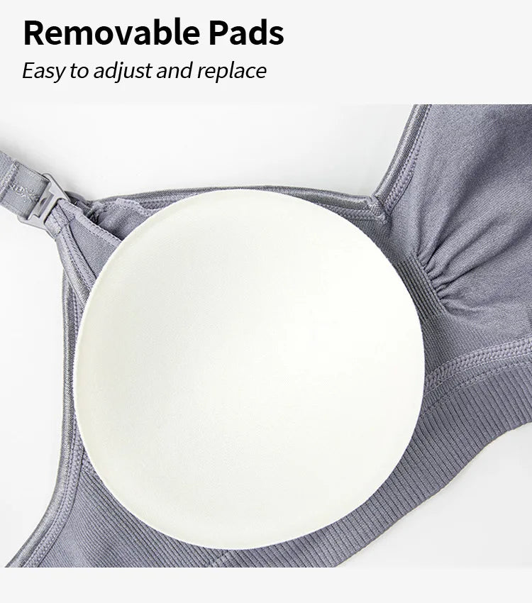 New Wireless Front Open Nursing Bra Soft Lace Breathable Seamless Maternity Breastfeeding Bras Maternal Support For Pregnant