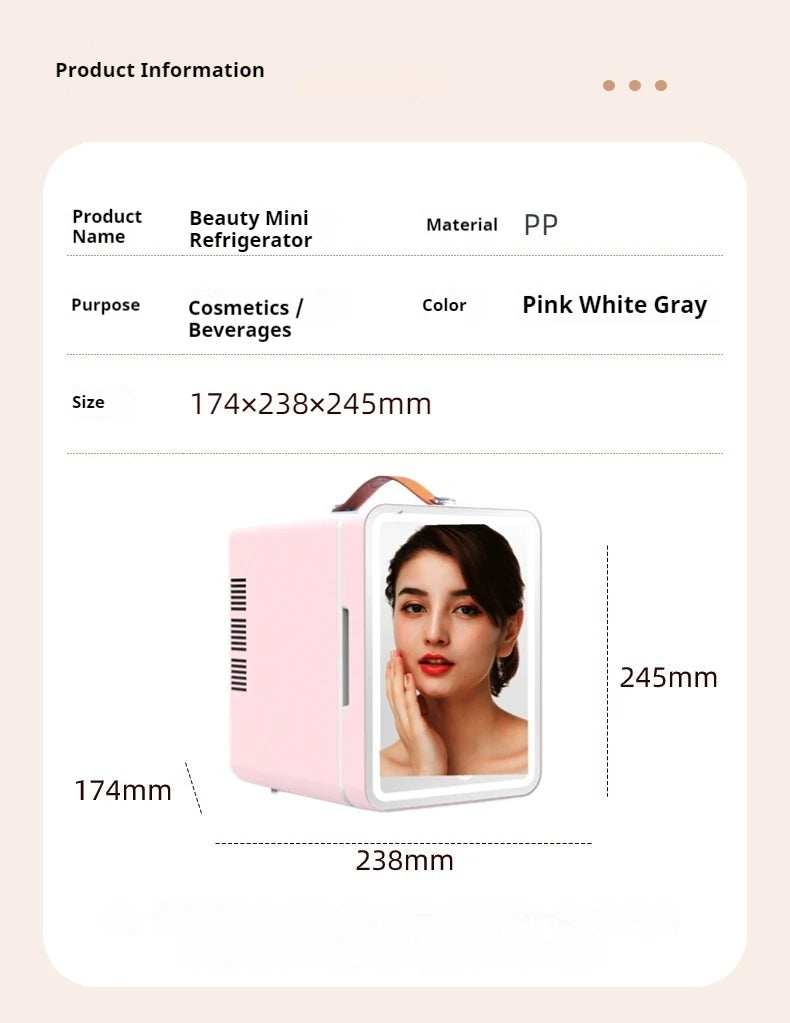 Car home dual-use beauty and skincare products, makeup mirror, refrigerator, car supplies, mini car freezer, small fridge