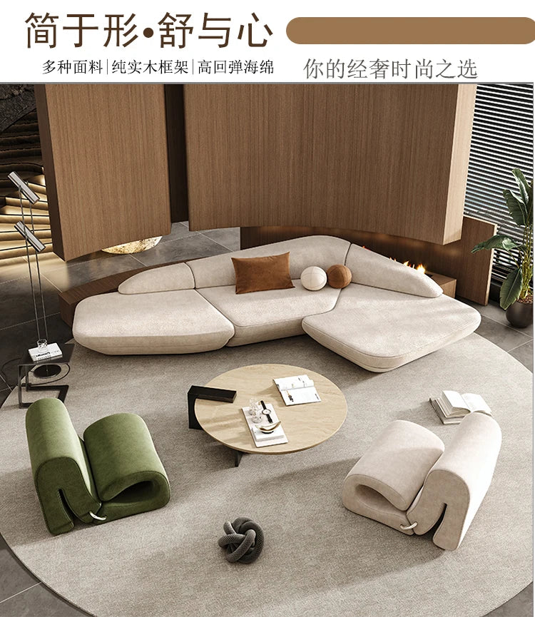 Aesthetics Curved Luxury Sofa Leisure Reception Corner Cute Sofa Office Negotiation Designer Art Muebles Entrance Hall Furniture