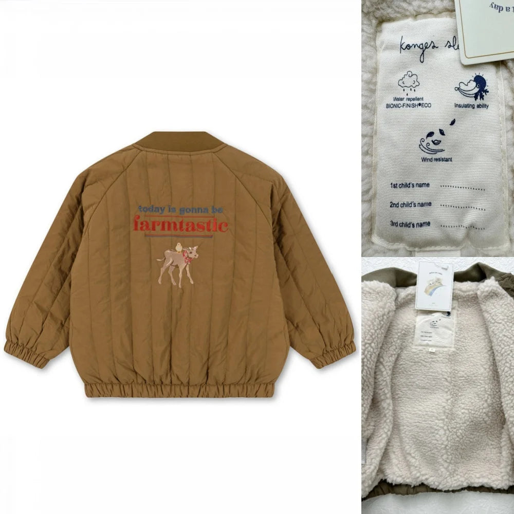 2025 KS Winter Baby Boys Lambswool Jackets Coat Kids Cotton Outerwear Toddler Girl Fleece Flight Suit Jacket Children's Clothing