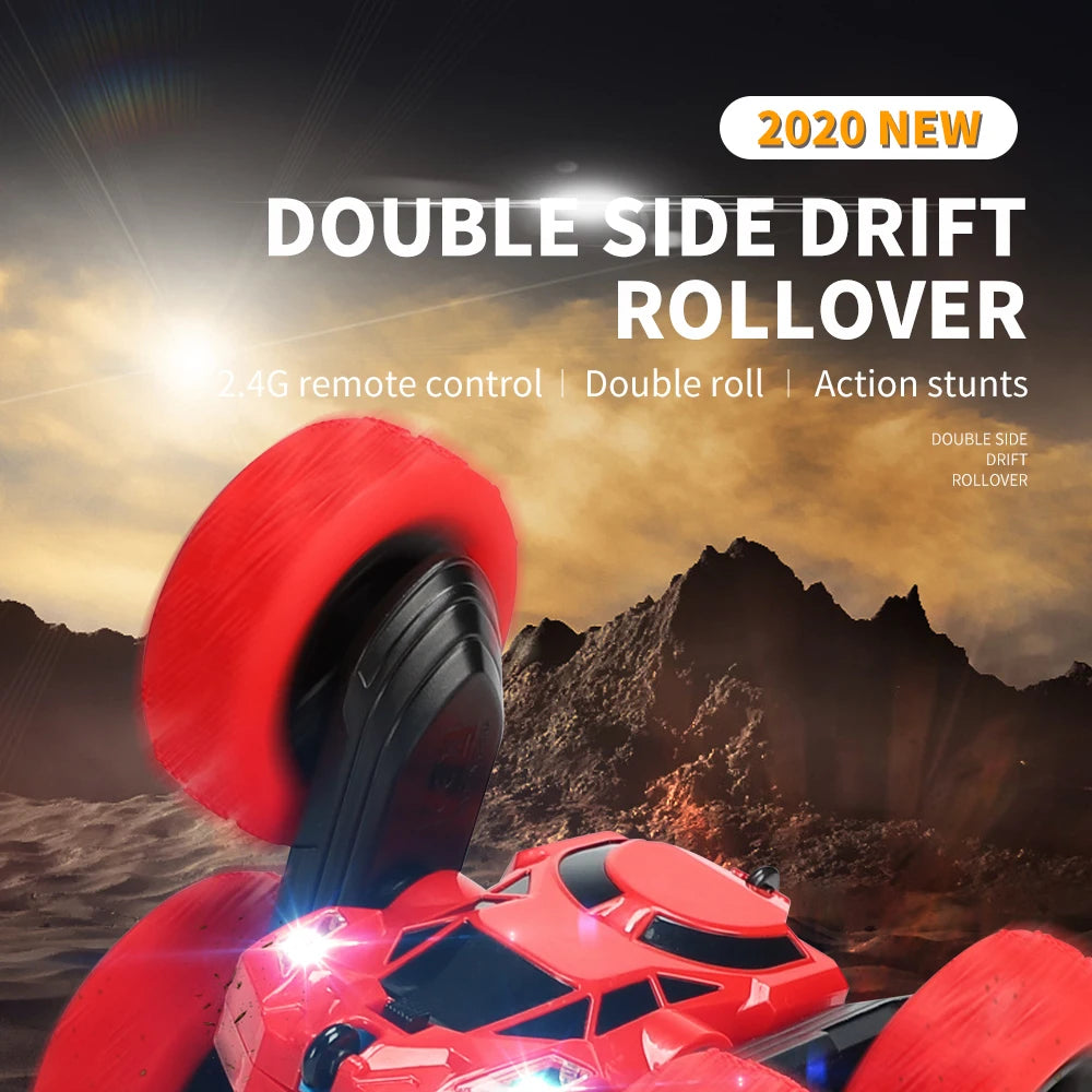 2.4G RC Stunt Car Children Double Sided Flip Remote Control Car 360 Degree Rotation Off Road Rc Drift Cars For Pink Girls Toys