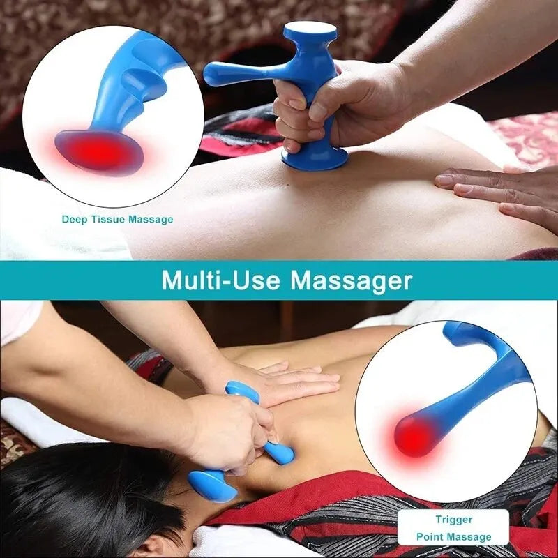 T-shaped Massager Thumb Finger Pressure Press Trigger Point Manual Deep Physiotherapy Massage Tools Full Body Muscle Relax Stick