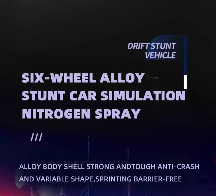 Children's Alloy Remote Control Car Morphing Six-Wheeled RC Off-Road Climbing Stunt Four-Wheel Drive Spray Drift Racing Car Toys