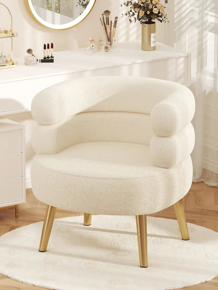 Modern Living Room1-person Sofa Comfortable Bedroom Fluff Armchair Nordic Simple Nail Salon Makeup Chair Dressing Table Stool