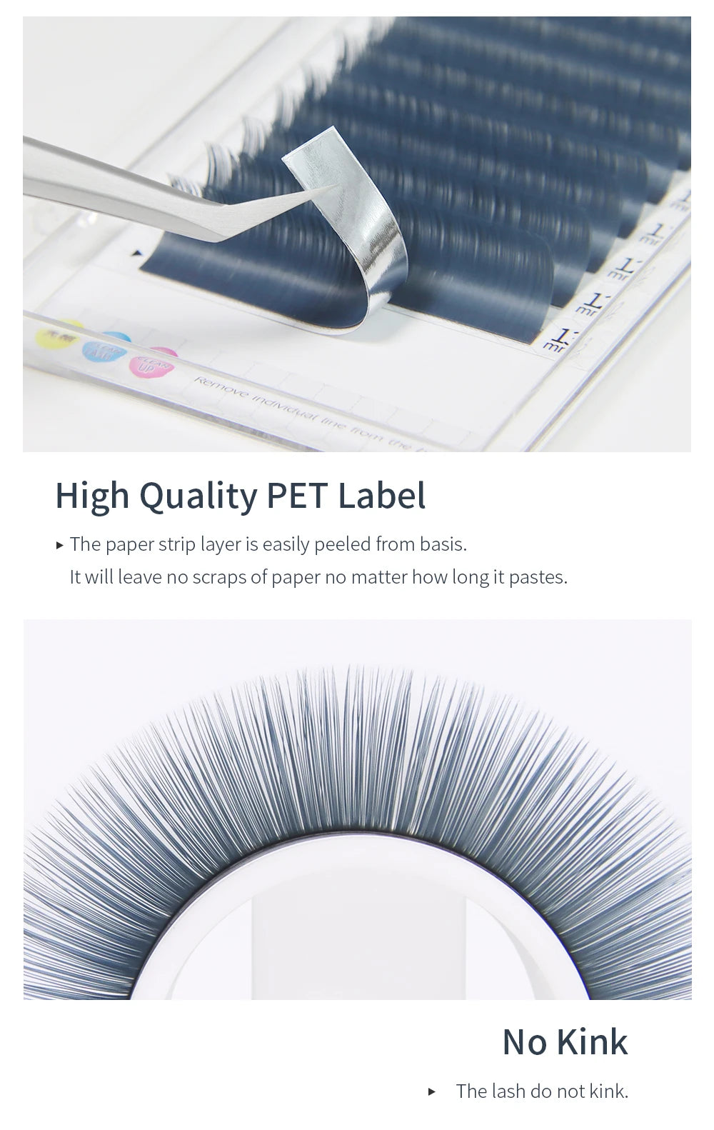 GLAMLASH Colored Lashes Literary Morandi Grey Individual Natural False Colorful Eyelash Extension