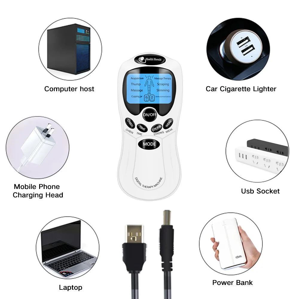 EMS Tens Machine Physiotherapy Electric Tens Unit Relaxation Belly Body Massager Health Care Muscle Stimulator Electrostimulator