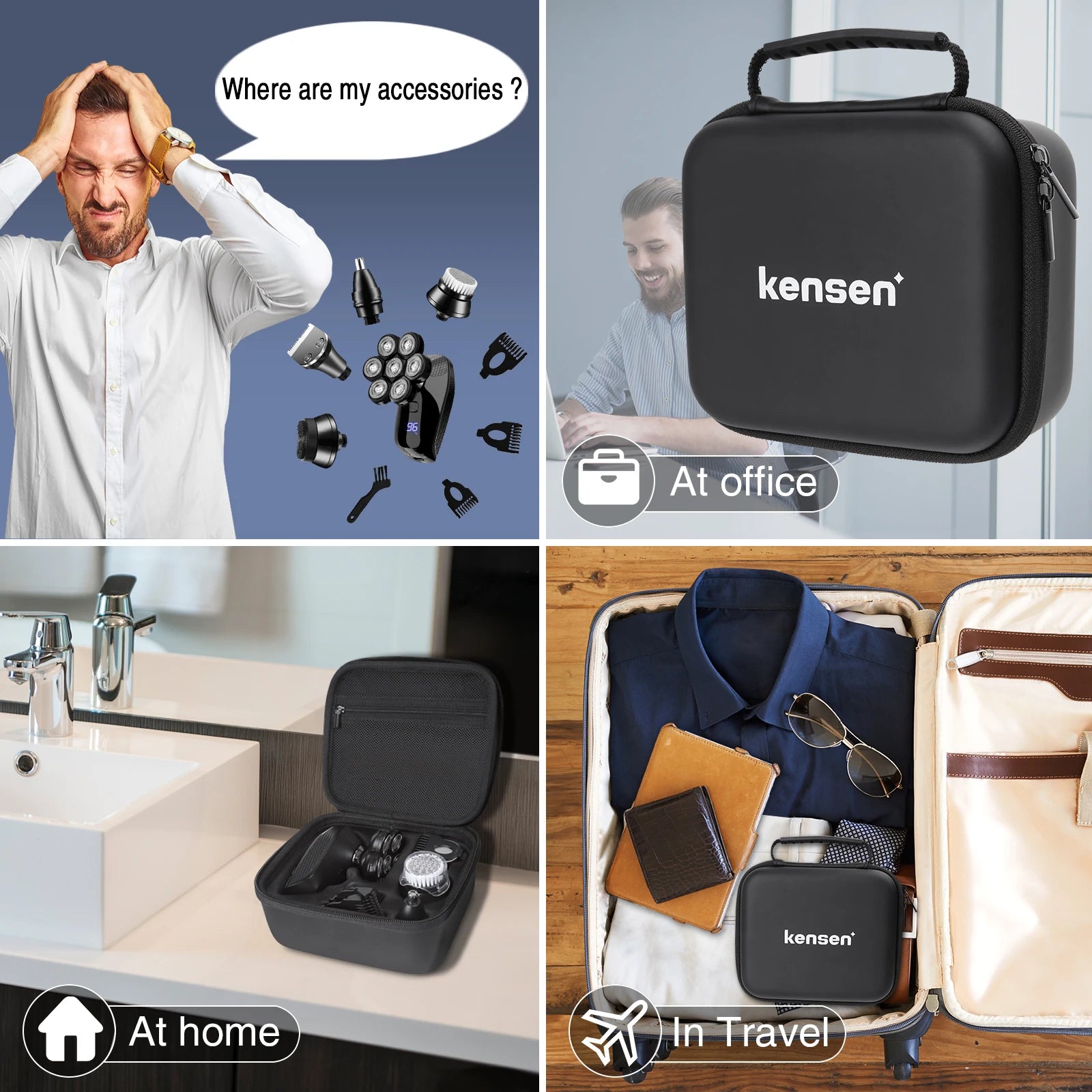 Kensen 5 In 1 Electric Shaver 7D Floating Cutter Head Rechargeable Shaver Kit For Men IPX6 Waterproof Beard Trimmer head shavers