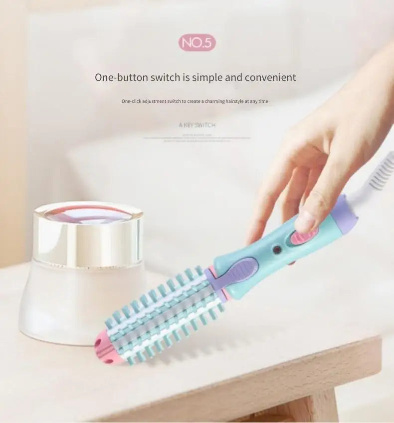 2 In 1 Mini Electric Hair Straightening Curling Iron Set 220V Scald Proof Ionic Hot Comb Hair Styler Travel Hair Styling Tools