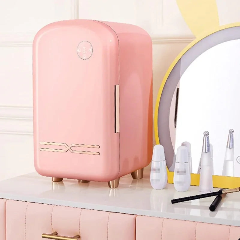 Mini Skin Care Fridge Makeup Cooler 8-18°C Constant Temperature LED Light Beauty Refrigerator for Bedroom Skin Care & Cosmetics