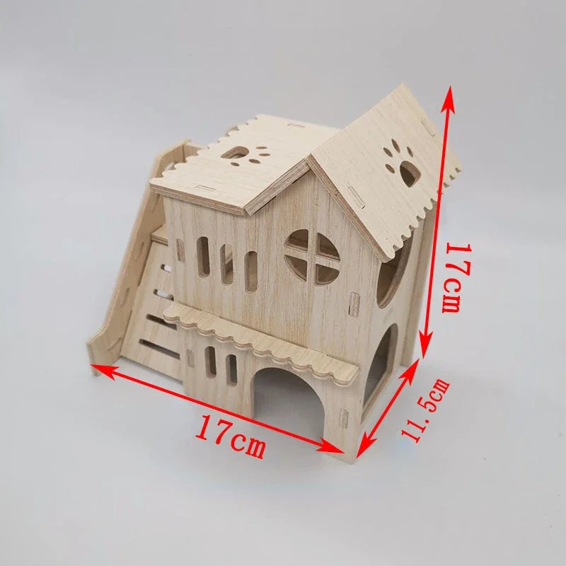 Hamster Squirrel Solid Wood Avoidance House Hedgehog Wooden House Golden Bear Nest Dutch Pig Dormitory Rutin Chicken Large House