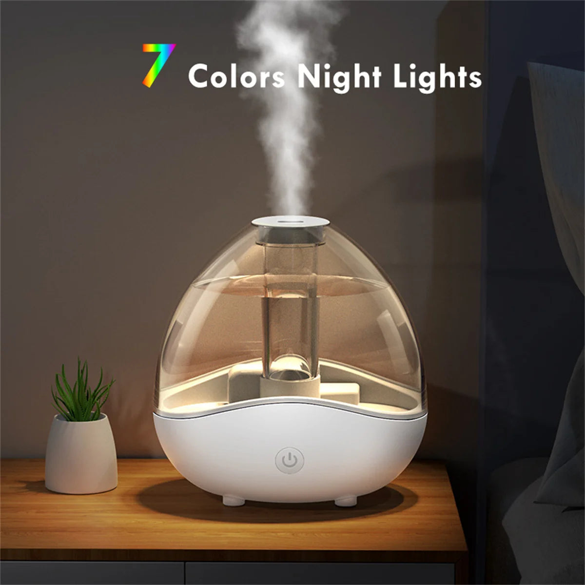 1500ML/50.73oz  Air Humidifiers Large Capacity 360 Rotation Nozzle，Auto-Shut Off, USB Humidifier With 7-Colors Night Lights