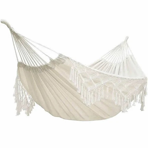 Large 2 Person Hammock Boho Style Brazilian Macrame Fringed Deluxe Double Hammock Net Swing Chair Indoor Hanging Swing delivery