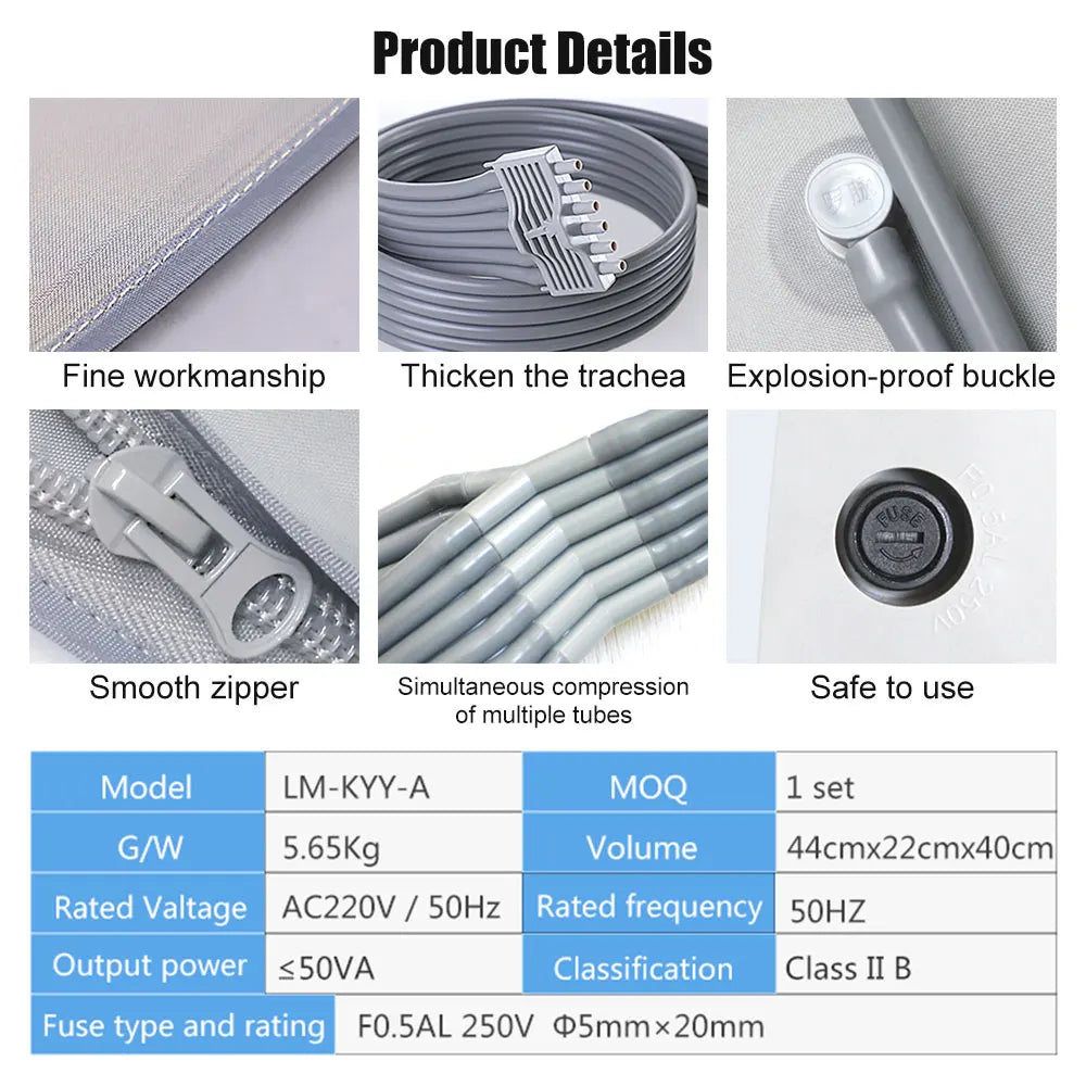 6 Air Chambers Leg Compression Massager Pressotherapy Massage Apparatus Therapy Arm Waist Pneumatic Air Wraps  Relax Pain Relief