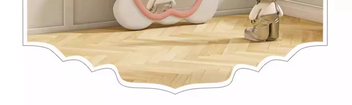 Rabbit exterior design whole body mirror large Cream style high-end elegant Floor standing full-length mirror bedroom furniture