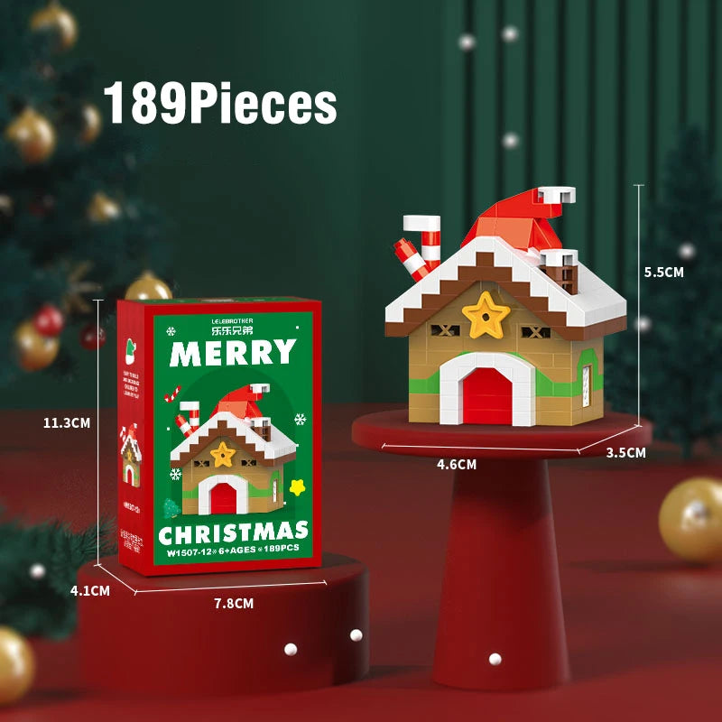 Christmas Gifts Micro Building Block Series Santa Claus Reindeer Puzzle Assembling Bricks Table Decoration Toys Children Kids