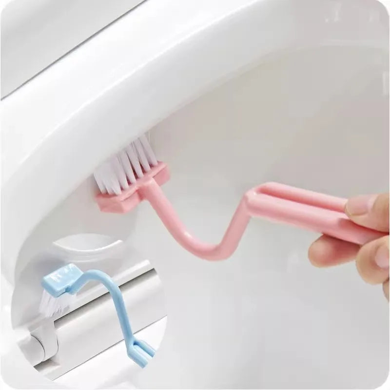 Toilet Brush S Shape Portable Toilet Cleaner Curved Edge Corner Handle Bathroom Supplies Cleaning Household Tools Accessories